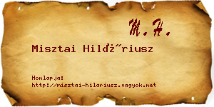 Misztai Hiláriusz névjegykártya